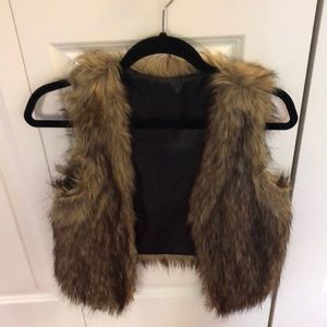 Brown fur vest